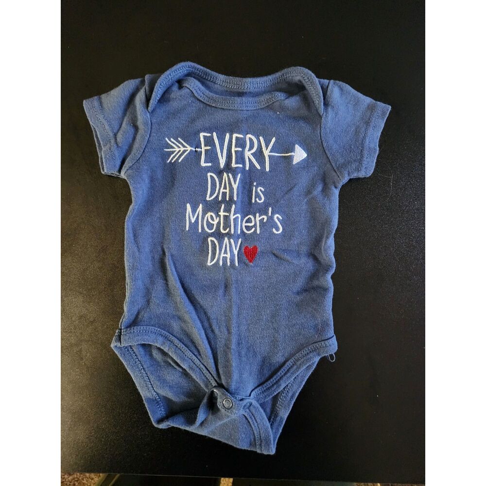 Chick Pea Baby 3-6M Blue Every Day is Mother's Day Short Sleeve Bodysuit